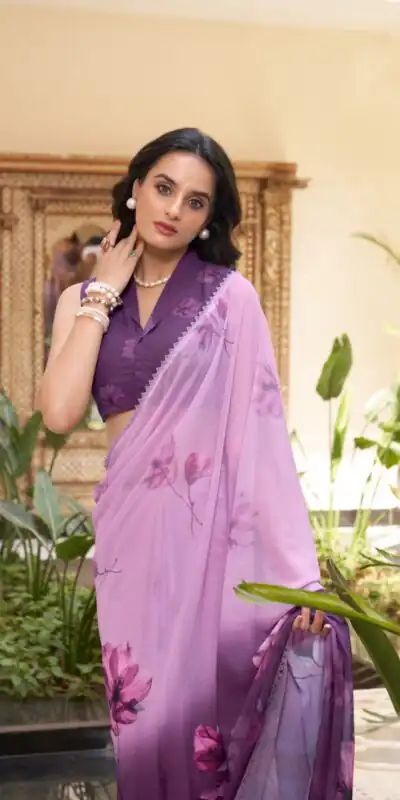 Lavender Weightless Printed Saree | Sarees, Bollywood Sarees, Creative Sarees, Designer Sarees, Embroidered Sarees, Ethnic Saree, Modern Digital sarees, Party Wear Sarees