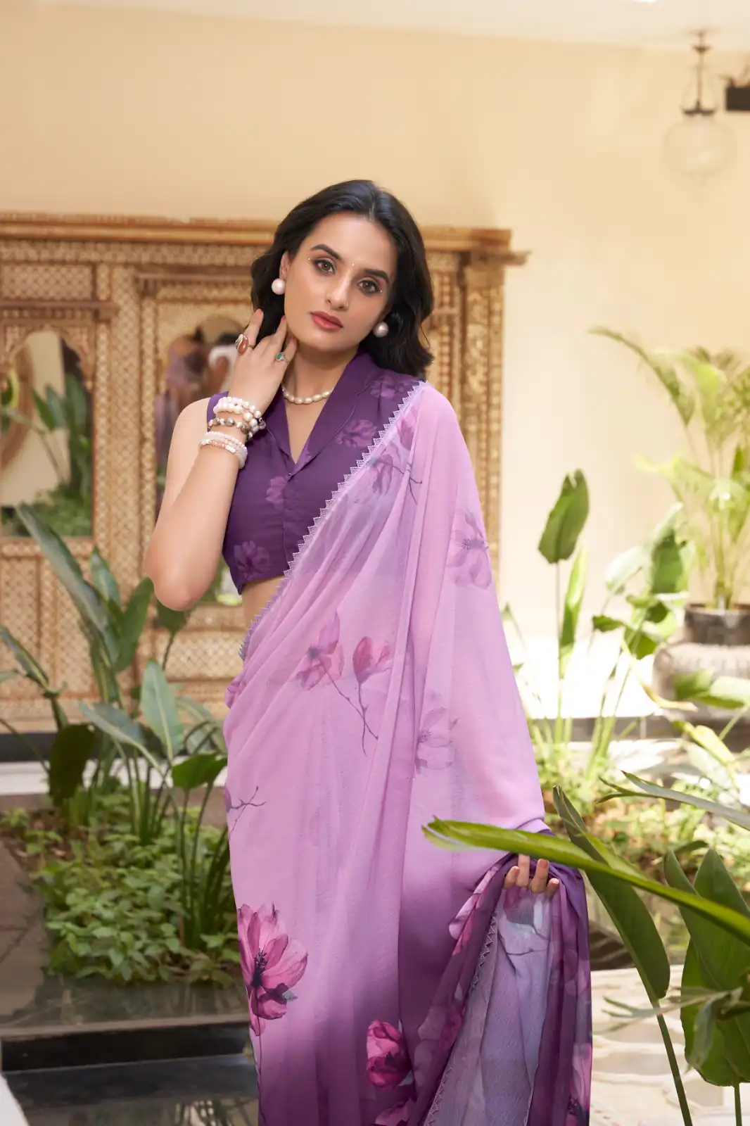 Lavender Weightless Printed Saree | Sarees, Bollywood Sarees, Creative Sarees, Designer Sarees, Embroidered Sarees, Ethnic Saree, Modern Digital sarees, Party Wear Sarees
