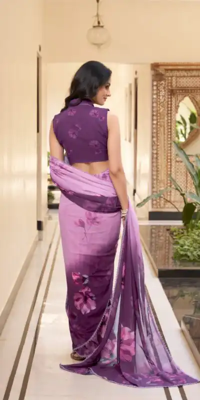 Lavender Weightless Printed Saree | Sarees, Bollywood Sarees, Creative Sarees, Designer Sarees, Embroidered Sarees, Ethnic Saree, Modern Digital sarees, Party Wear Sarees