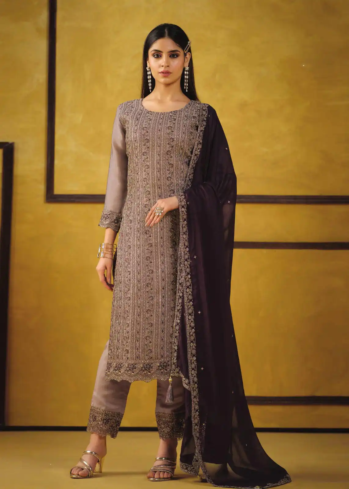 Light Brown Rangoli Coding Sequence Work Salwar Suit | Jump Suits, Salwar suit, Casual Suits, Creative suits, Designer Suits, Palazzo Suits, Party Wear Suits, Patiala Suits, Straight Suits