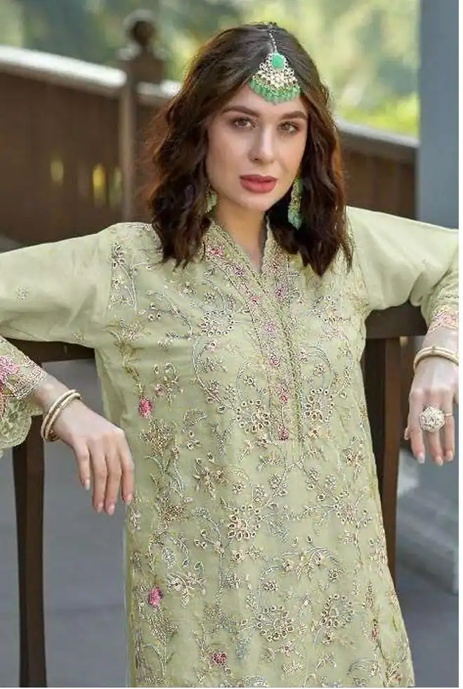 Light Green Organza With Embroidery Sequence Work Salwar Suit | Jump Suits, Salwar suit, Casual Suits, Creative suits, Designer Suits, Palazzo Suits, Party Wear Suits, Patiala Suits, Straight Suits