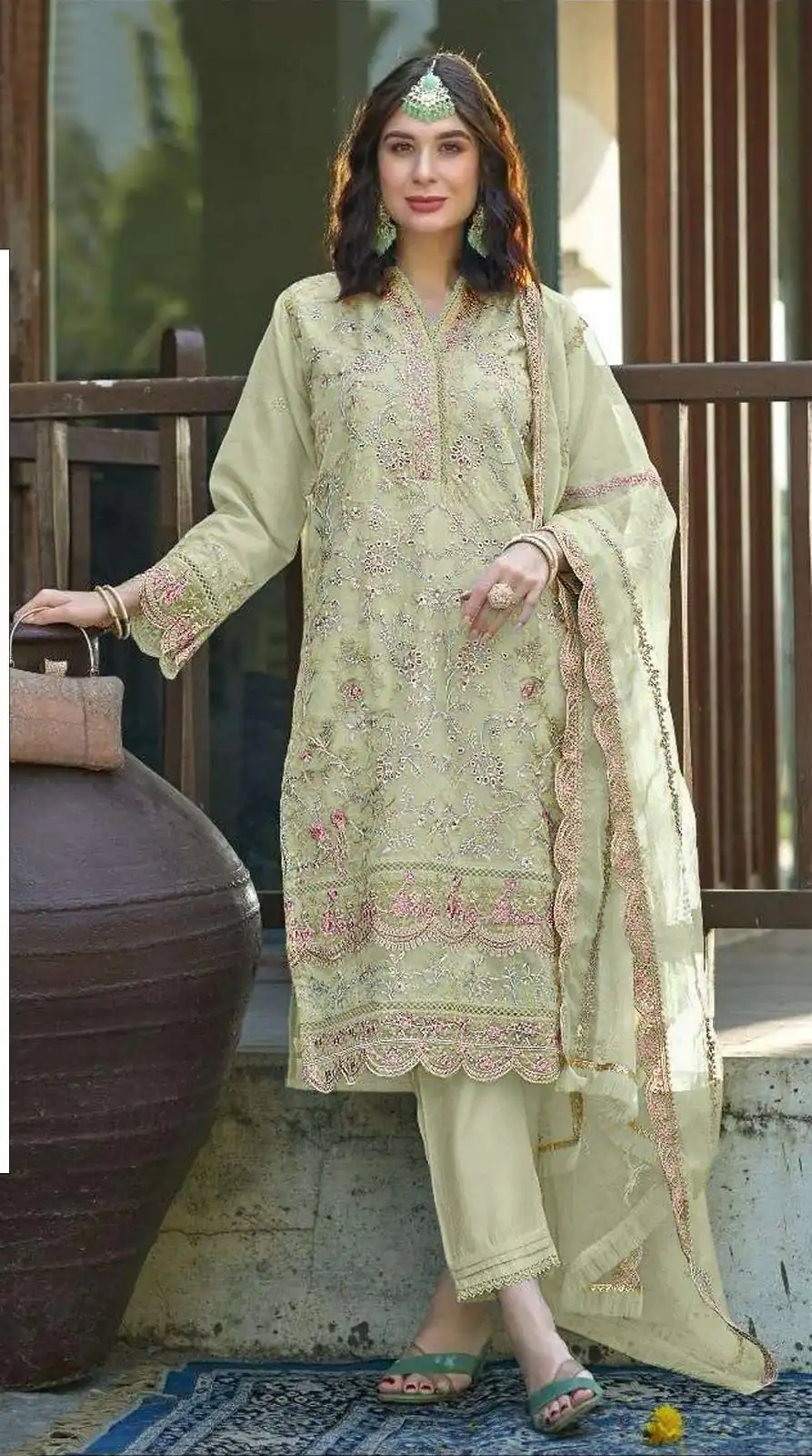 Light Green Organza With Embroidery Sequence Work Salwar Suit | Jump Suits, Salwar suit, Casual Suits, Creative suits, Designer Suits, Palazzo Suits, Party Wear Suits, Patiala Suits, Straight Suits