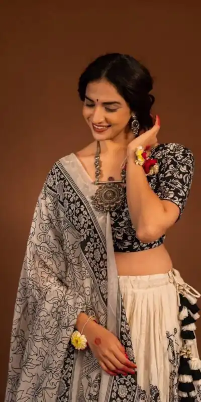 Light Peach Cotton Kalamkari Print Lehenga Choli | Lehenga, Bollywood Lehenga, Creative Lehenga, Designer Lehenga, Embroidered Lehenga, Party Wear Lehenga