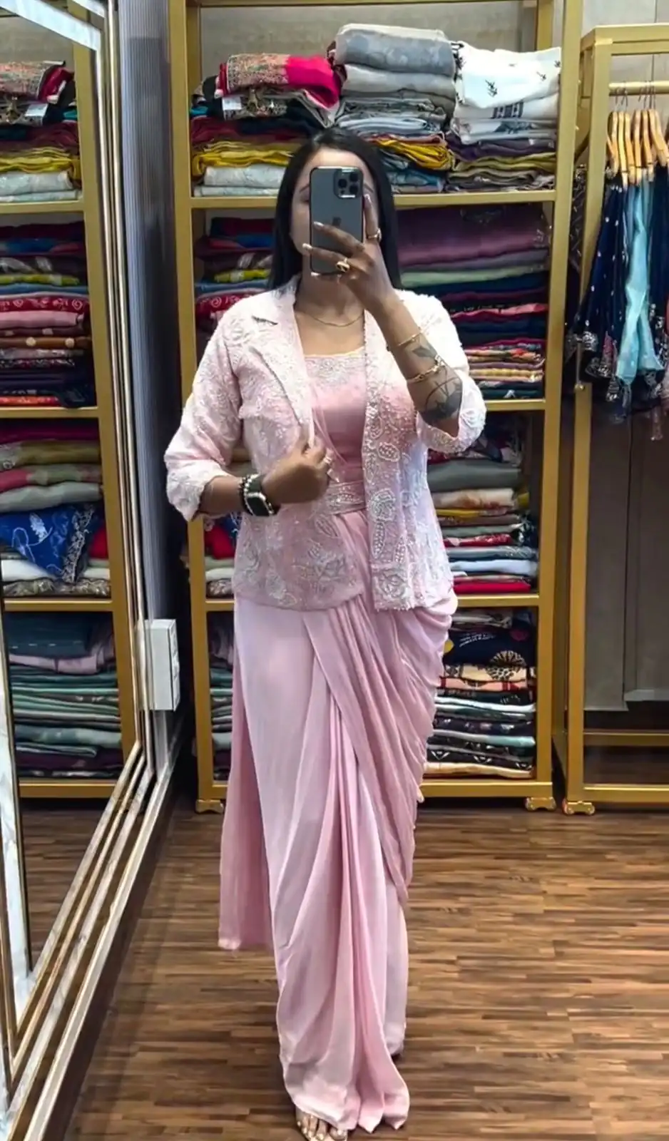 Light Pink Chinon Silk Embroidery Work Saree | Sarees, Bollywood Sarees, Creative Sarees, Designer Sarees, Embroidered Sarees, Ethnic Saree, Modern Digital sarees, Party Wear Sarees