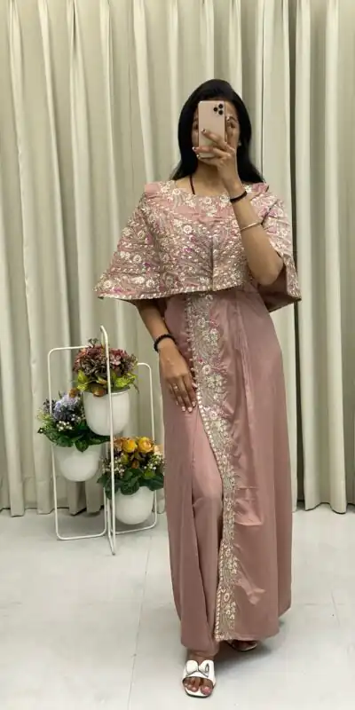 Light Pink Crepe Silk Sequence Embroidery Foil Paper Work Salwar Suit | Jump Suits, Salwar suit, Casual Suits, Creative suits, Designer Suits, Palazzo Suits, Party Wear Suits, Patiala Suits, Straight Suits
