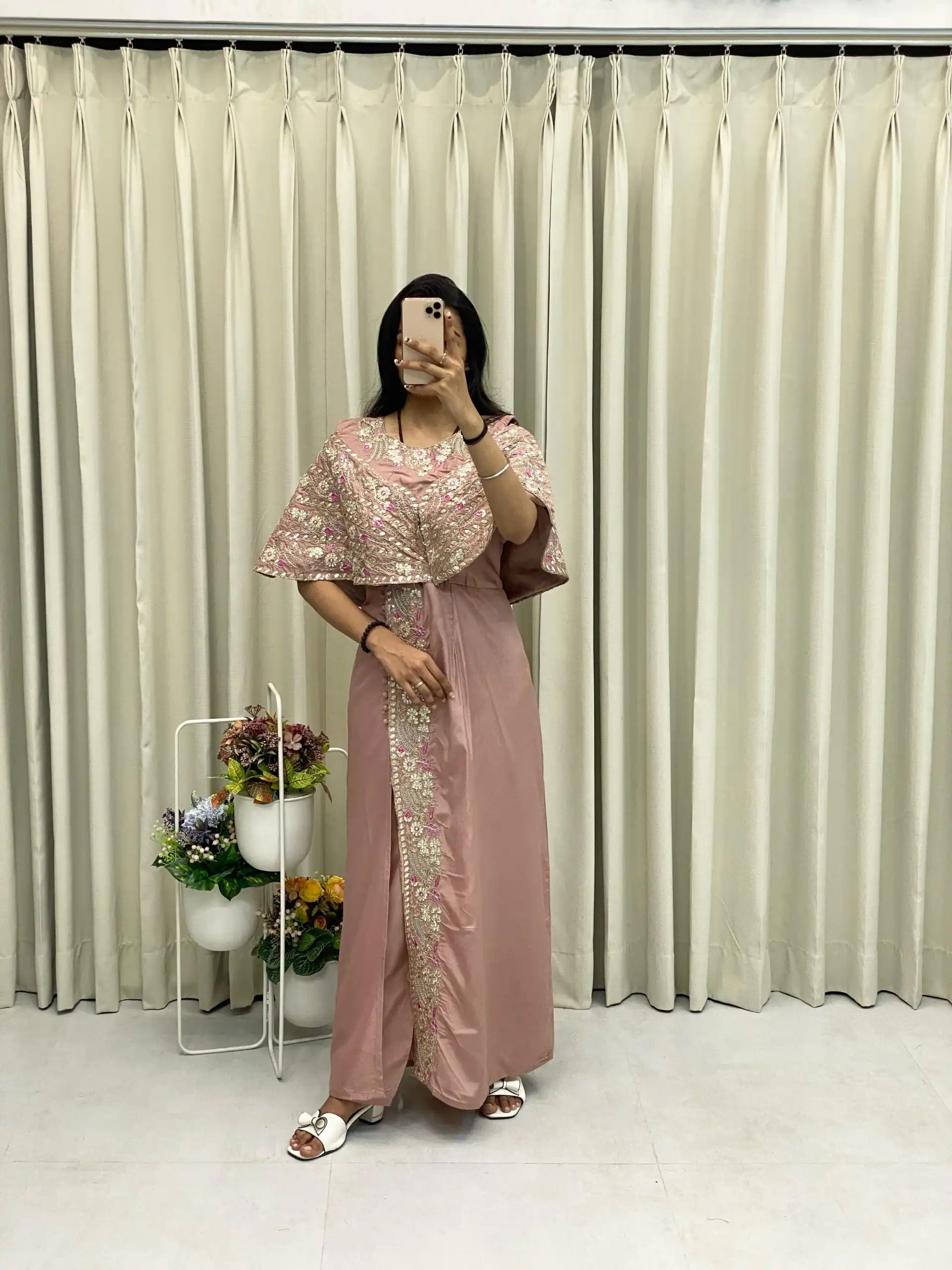 Light Pink Crepe Silk Sequence Embroidery Foil Paper Work Salwar Suit | Jump Suits, Salwar suit, Casual Suits, Creative suits, Designer Suits, Palazzo Suits, Party Wear Suits, Patiala Suits, Straight Suits