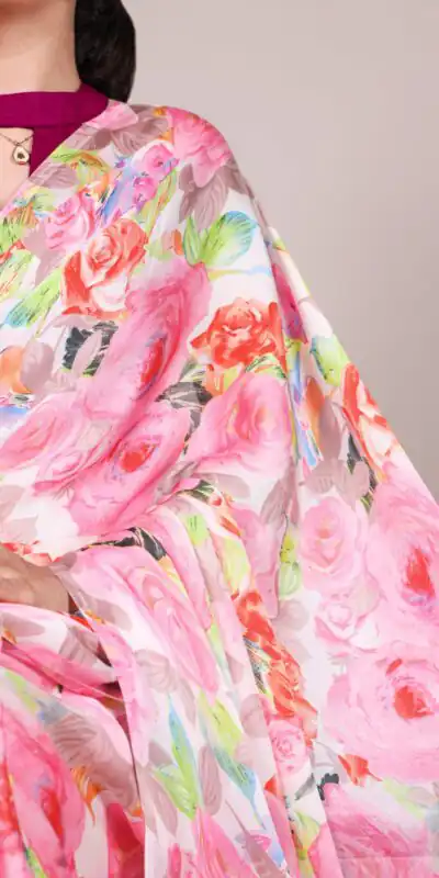 Light Pink Dull Satin Printed Saree | Sarees, Bollywood Sarees, Creative Sarees, Designer Sarees, Embroidered Sarees, Ethnic Saree, Modern Digital sarees, Party Wear Sarees