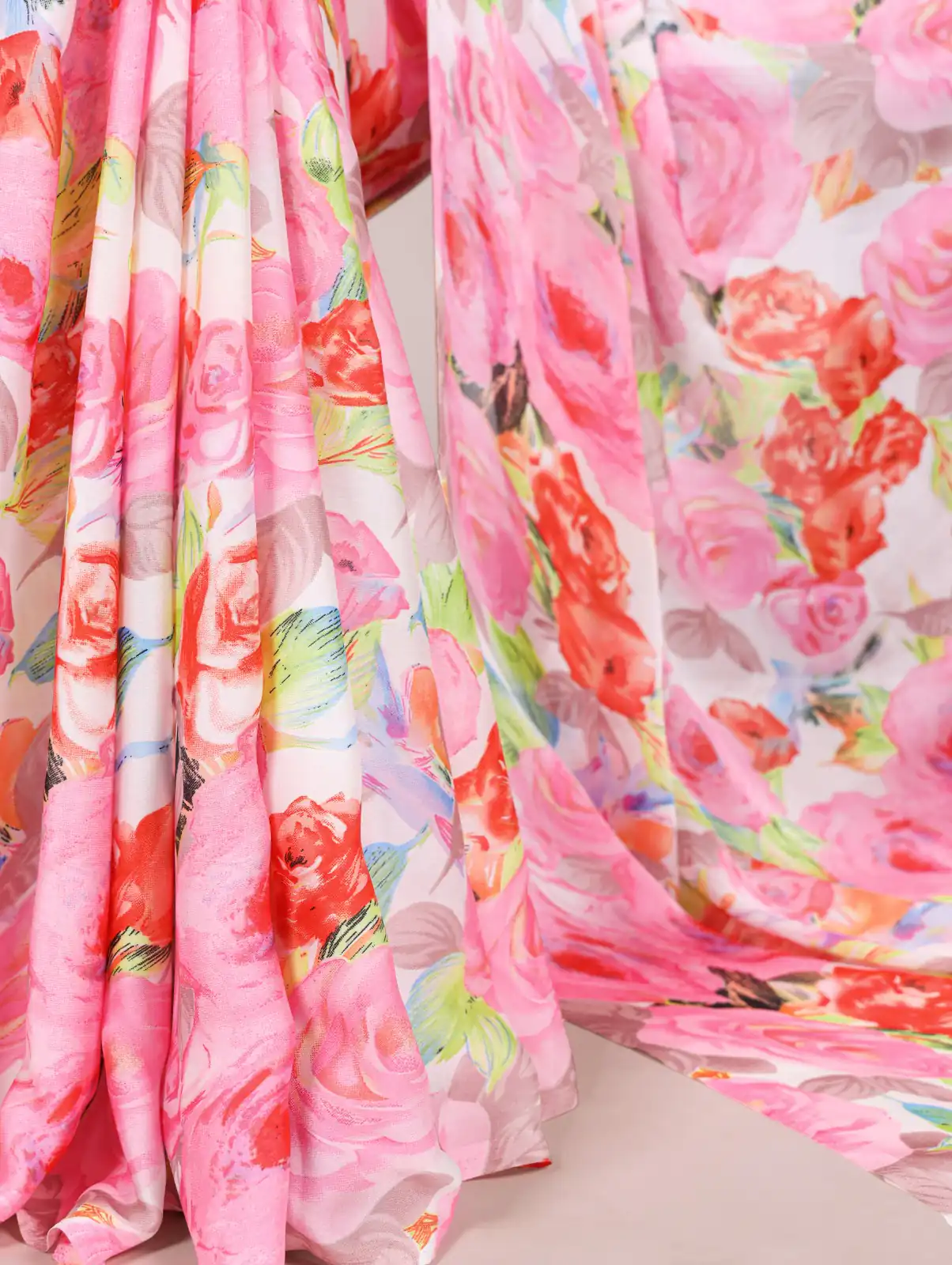 Light Pink Dull Satin Printed Saree | Sarees, Bollywood Sarees, Creative Sarees, Designer Sarees, Embroidered Sarees, Ethnic Saree, Modern Digital sarees, Party Wear Sarees