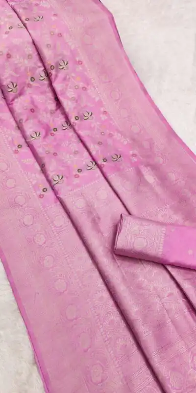 Light Pink Khaddi Pashmina Floral Print Zari Work Saree | Sarees, Bollywood Sarees, Creative Sarees, Designer Sarees, Embroidered Sarees, Ethnic Saree, Modern Digital sarees, Party Wear Sarees