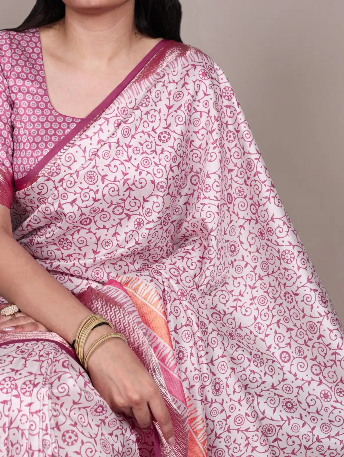 Light Pink Tasar Silk With Printed Viscose Border Saree | Sarees, Bollywood Sarees, Creative Sarees, Designer Sarees, Embroidered Sarees, Ethnic Saree, Modern Digital sarees, Party Wear Sarees
