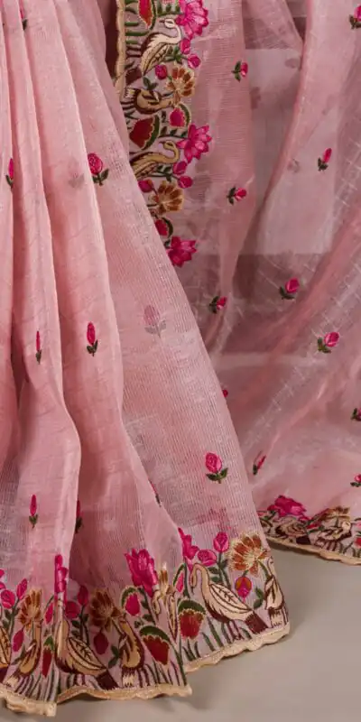 Light Pink Zari Kota Tissue Embroidery Zari Work Saree | Sarees, Bollywood Sarees, Creative Sarees, Designer Sarees, Embroidered Sarees, Ethnic Saree, Modern Digital sarees, Party Wear Sarees