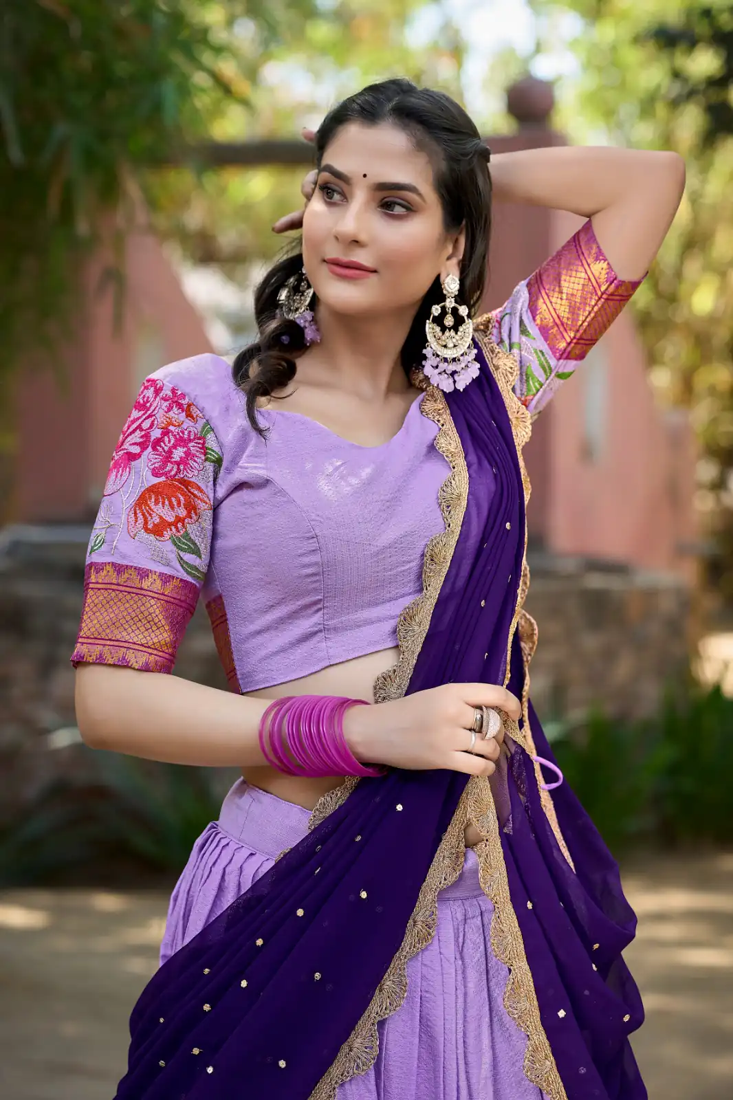 Light Purple Cotton Embroidery Lehenga Choli | Lehenga, Bollywood Lehenga, Creative Lehenga, Designer Lehenga, Embroidered Lehenga, Party Wear Lehenga