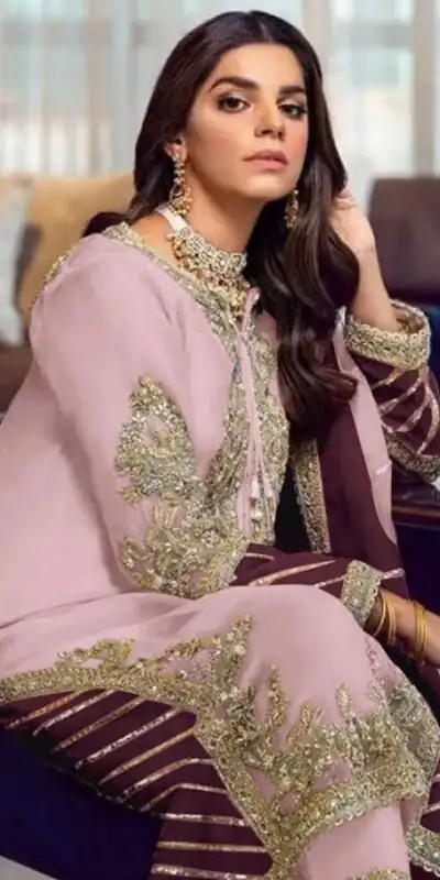 Light Purple Georgette Embroidery Sequence Salwar Suit | Salwar suit, Casual Suits, Creative suits, Designer Suits, Palazzo Suits, Party Wear Suits, Patiala Suits, Straight Suits