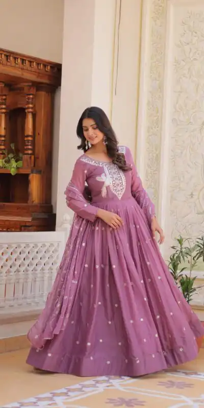 Light Purple Star Georgette Sequence Embroidery Work Anarkali Gown | Gowns, Bollywood Gowns, Creative Gowns, Designer Gowns, Embroidered Gowns, Party Wear Gowns, Straight Suits