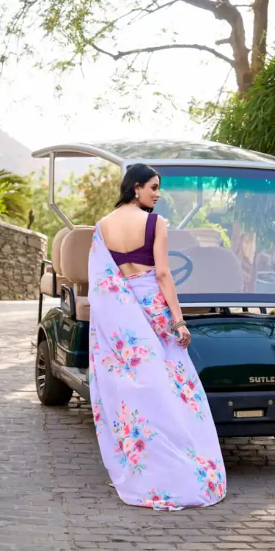 Light Purple Weightless Marble Floral Printed Saree | Sarees, Bollywood Sarees, Creative Sarees, Designer Sarees, Embroidered Sarees, Ethnic Saree, Modern Digital sarees, Party Wear Sarees