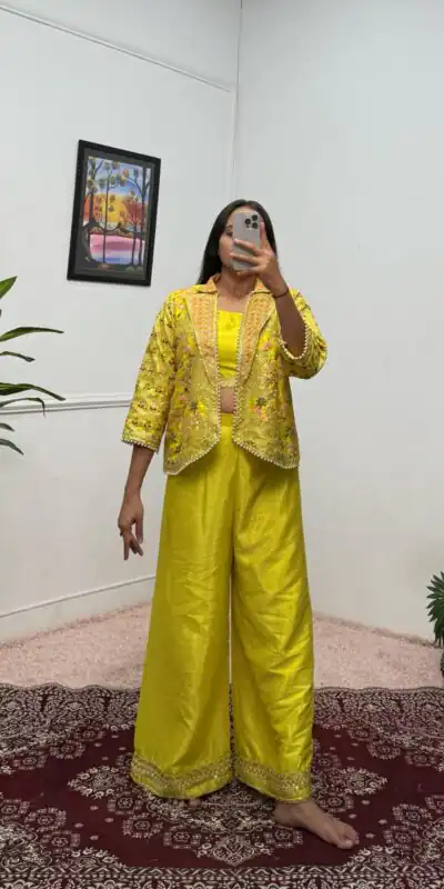 Light Yellow Chinon Embroidery With Moti Lace Salwar Suit | Jump Suits, Salwar suit, Casual Suits, Creative suits, Designer Suits, Palazzo Suits, Party Wear Suits, Patiala Suits, Straight Suits