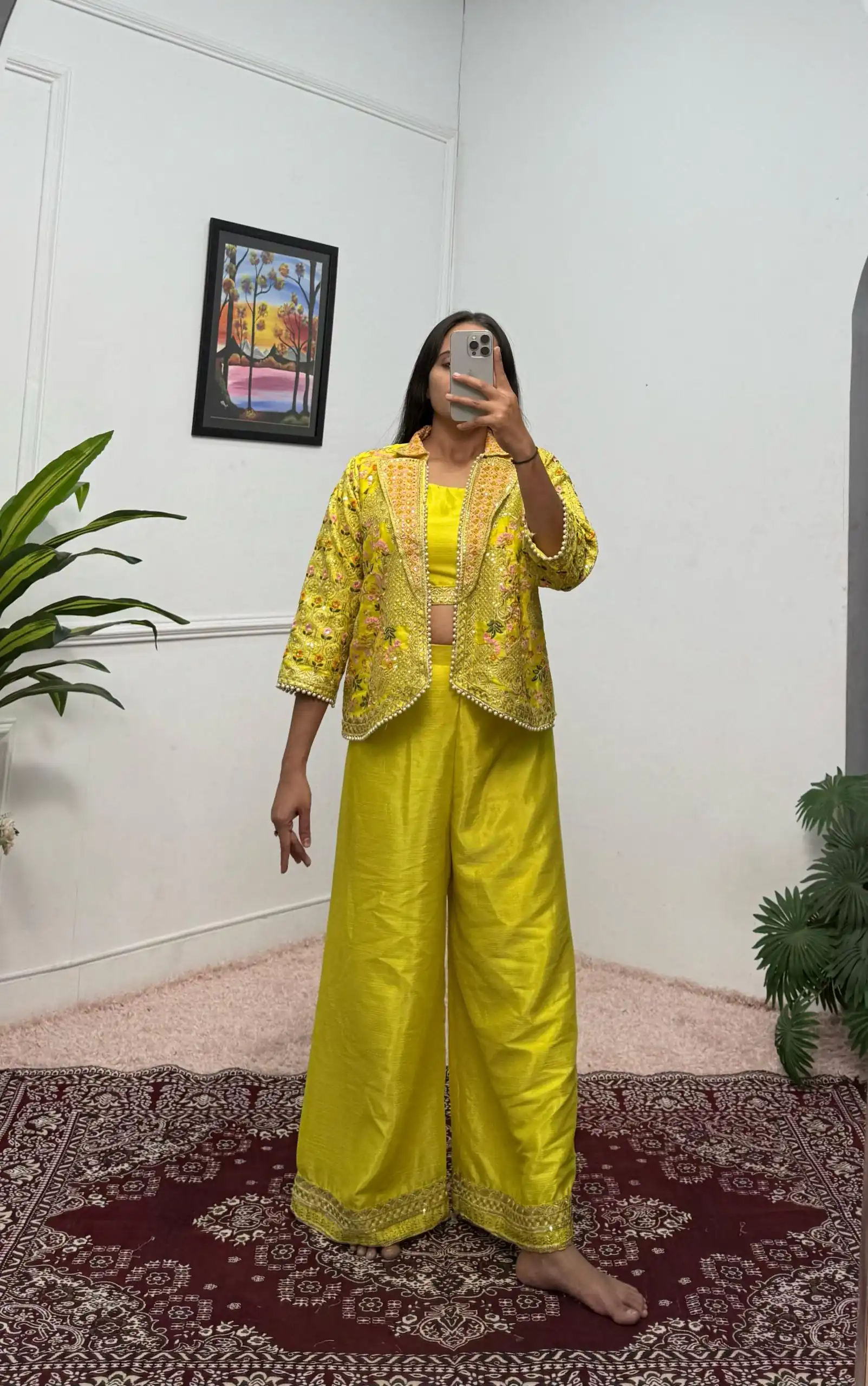 Light Yellow Chinon Embroidery With Moti Lace Salwar Suit | Jump Suits, Salwar suit, Casual Suits, Creative suits, Designer Suits, Palazzo Suits, Party Wear Suits, Patiala Suits, Straight Suits