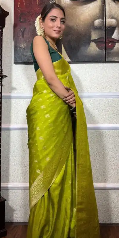 Lime Yellow Soft Lichi Silk Border Jacquard Work Saree | Sarees, Bollywood Sarees, Creative Sarees, Designer Sarees, Embroidered Sarees, Ethnic Saree, Modern Digital sarees, Party Wear Sarees