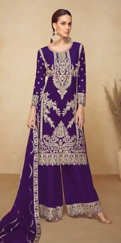 Lovely Purple Viscous Chinon Embroidery Work Salwar Suit | Jump Suits, Salwar suit, Casual Suits, Creative suits, Designer Suits, Palazzo Suits, Party Wear Suits, Patiala Suits, Straight Suits