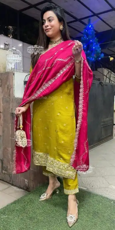 Mahandi Chinon Embroidery Work Salwar Suit | Jump Suits, Salwar suit, Casual Suits, Creative suits, Designer Suits, Palazzo Suits, Party Wear Suits, Patiala Suits, Straight Suits