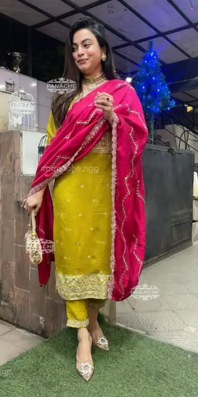 Mahandi Chinon Embroidery Work Salwar Suit | Jump Suits, Salwar suit, Casual Suits, Creative suits, Designer Suits, Palazzo Suits, Party Wear Suits, Patiala Suits, Straight Suits
