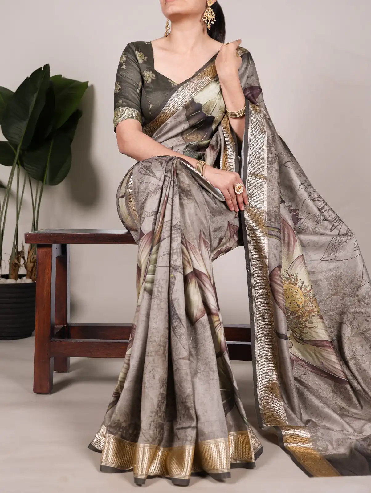 Mahandi Tussar Printed Saree | Sarees, Bollywood Sarees, Creative Sarees, Designer Sarees, Embroidered Sarees, Ethnic Saree, Modern Digital sarees, Party Wear Sarees