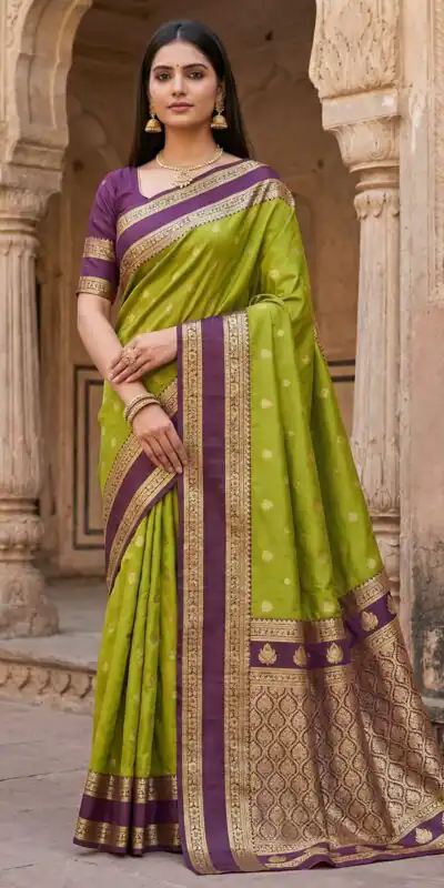 Mahendi Banarasi Gold Zari Work Saree | Sarees, Bollywood Sarees, Creative Sarees, Designer Sarees, Embroidered Sarees, Ethnic Saree, Modern Digital sarees, Party Wear Sarees