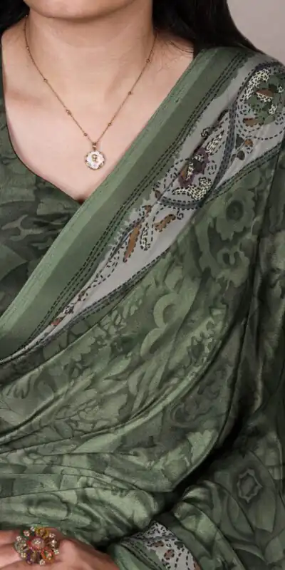 Mahendi Crepe With Printed Saree | Sarees, Bollywood Sarees, Creative Sarees, Designer Sarees, Embroidered Sarees, Ethnic Saree, Modern Digital sarees, Party Wear Sarees