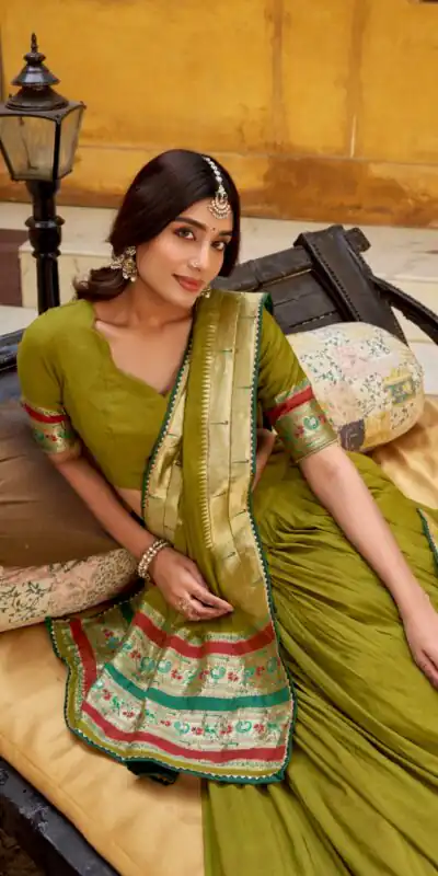 Mahendi Pure Chanderi Zari Weaving Work Lehenga Choli | Lehenga, Bollywood Lehenga, Creative Lehenga, Designer Lehenga, Embroidered Lehenga, Party Wear Lehenga