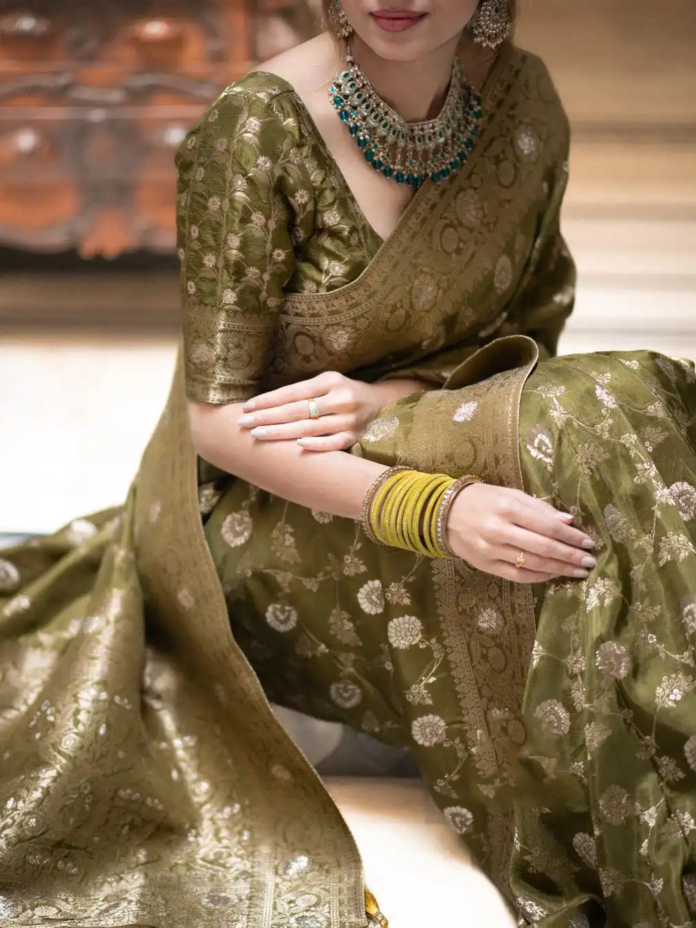 Mahendi Soft Lichi Silk With Jacquard Work Saree | Sarees, Bollywood Sarees, Creative Sarees, Designer Sarees, Embroidered Sarees, Ethnic Saree, Modern Digital sarees, Party Wear Sarees