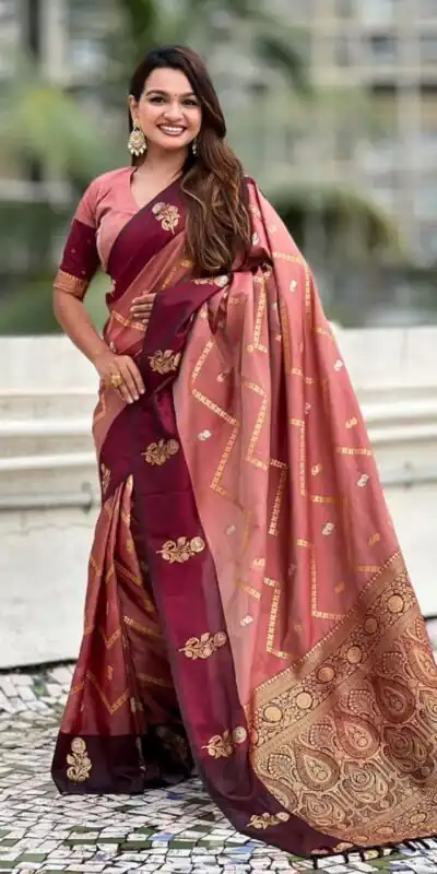 Maroon Banarasi Silk Weaving Zari Work Saree | Sarees, Bollywood Sarees, Creative Sarees, Designer Sarees, Embroidered Sarees, Ethnic Saree, Modern Digital sarees, Party Wear Sarees