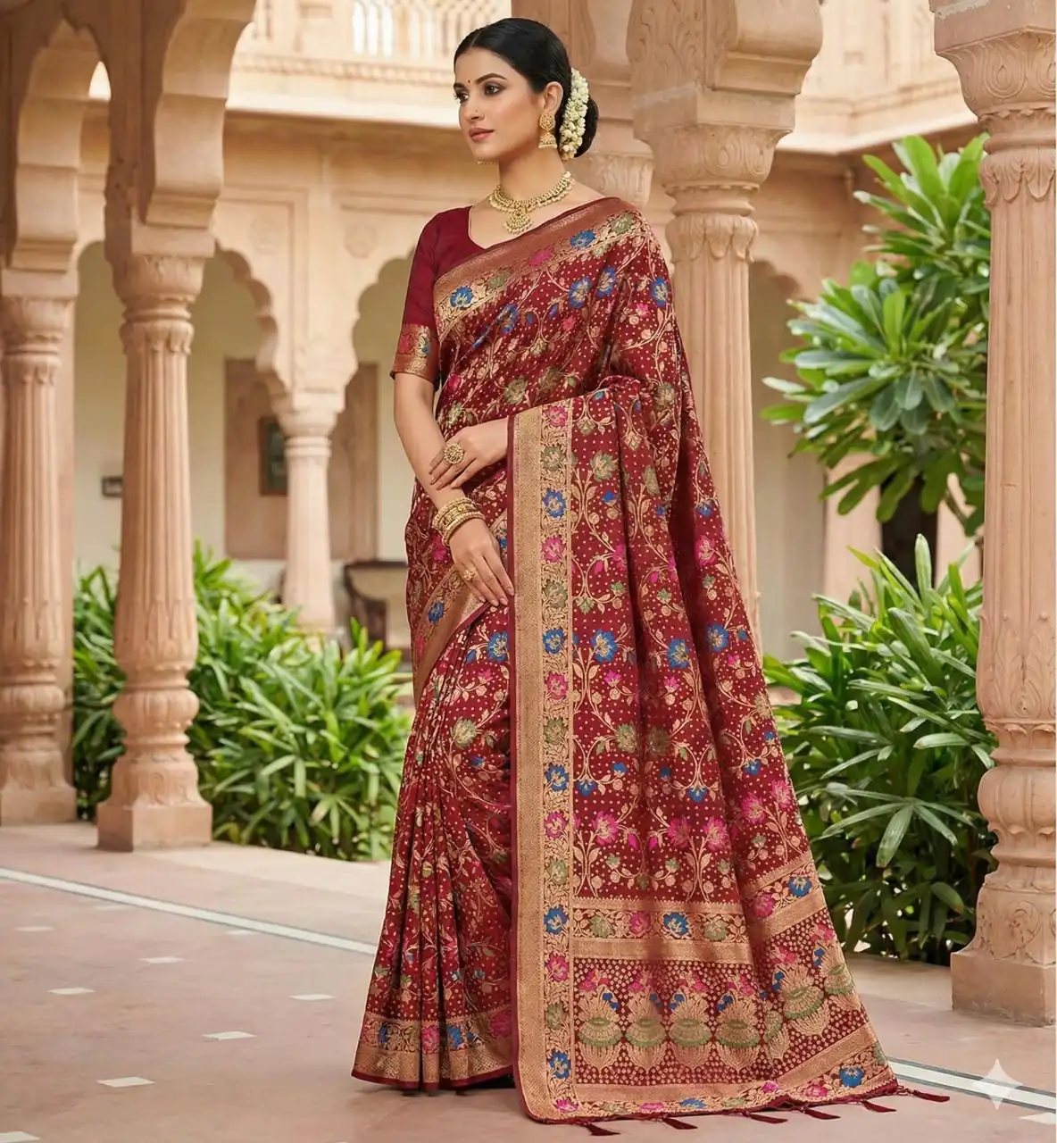 Maroon Banarasi Silk Zari Work All Over Saree | Sarees, Bollywood Sarees, Creative Sarees, Designer Sarees, Embroidered Sarees, Ethnic Saree, Modern Digital sarees, Party Wear Sarees