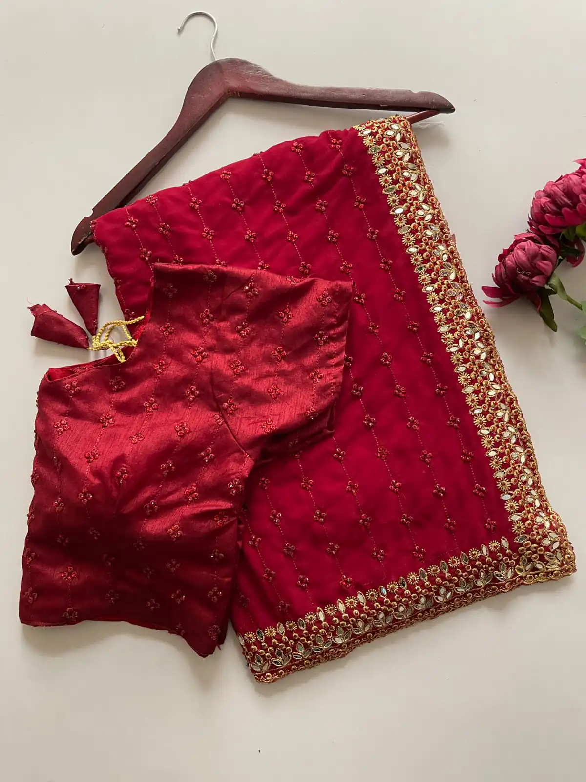 Maroon Faux Georgette Embroidery Mirror Work Saree | Sarees, Bollywood Sarees, Creative Sarees, Designer Sarees, Embroidered Sarees, Ethnic Saree, Modern Digital sarees, Party Wear Sarees