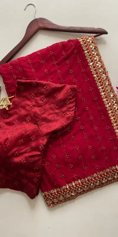 Maroon Faux Georgette Embroidery Mirror Work Saree | Sarees, Bollywood Sarees, Creative Sarees, Designer Sarees, Embroidered Sarees, Ethnic Saree, Modern Digital sarees, Party Wear Sarees