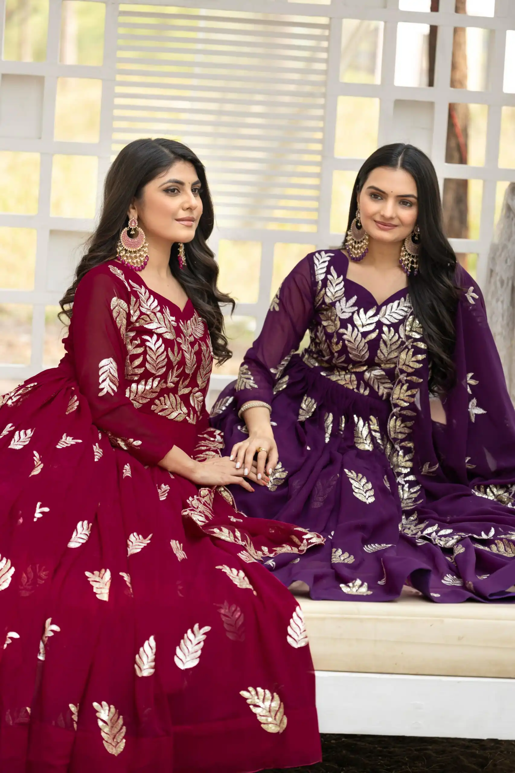 Maroon Fox Georgette With Embroidery Work Gown | Gowns, Bollywood Gowns, Creative Gowns, Designer Gowns, Embroidered Gowns, Party Wear Gowns