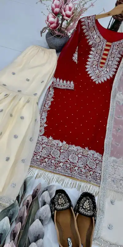 Maroon Georgette Lace Work Salwar Suit | Jump Suits, Salwar suit, Casual Suits, Creative suits, Designer Suits, Palazzo Suits, Party Wear Suits, Patiala Suits, Straight Suits