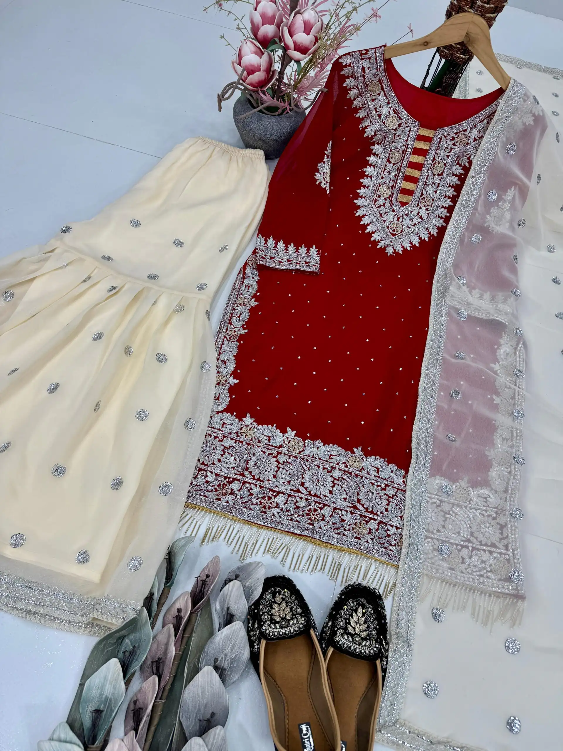 Maroon Georgette Lace Work Salwar Suit | Jump Suits, Salwar suit, Casual Suits, Creative suits, Designer Suits, Palazzo Suits, Party Wear Suits, Patiala Suits, Straight Suits
