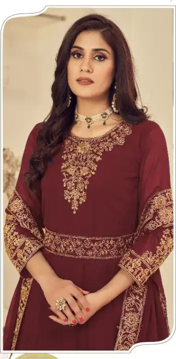 Maroon Georgette Stone Work Salwar Suit | Jump Suits, Salwar suit, Casual Suits, Creative suits, Designer Suits, Palazzo Suits, Party Wear Suits, Patiala Suits, Straight Suits