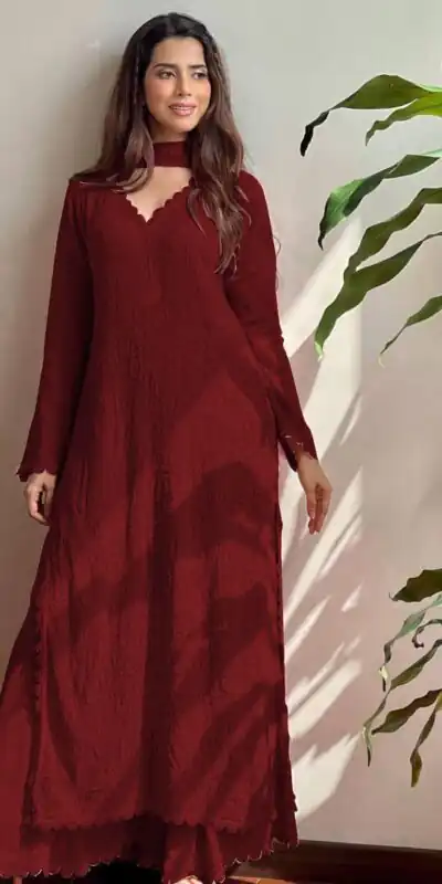 Maroon Georgette Thread Embroidery Salwar Suit | Salwar suit, Casual Suits, Creative suits, Designer Suits, Palazzo Suits, Party Wear Suits, Patiala Suits, Straight Suits