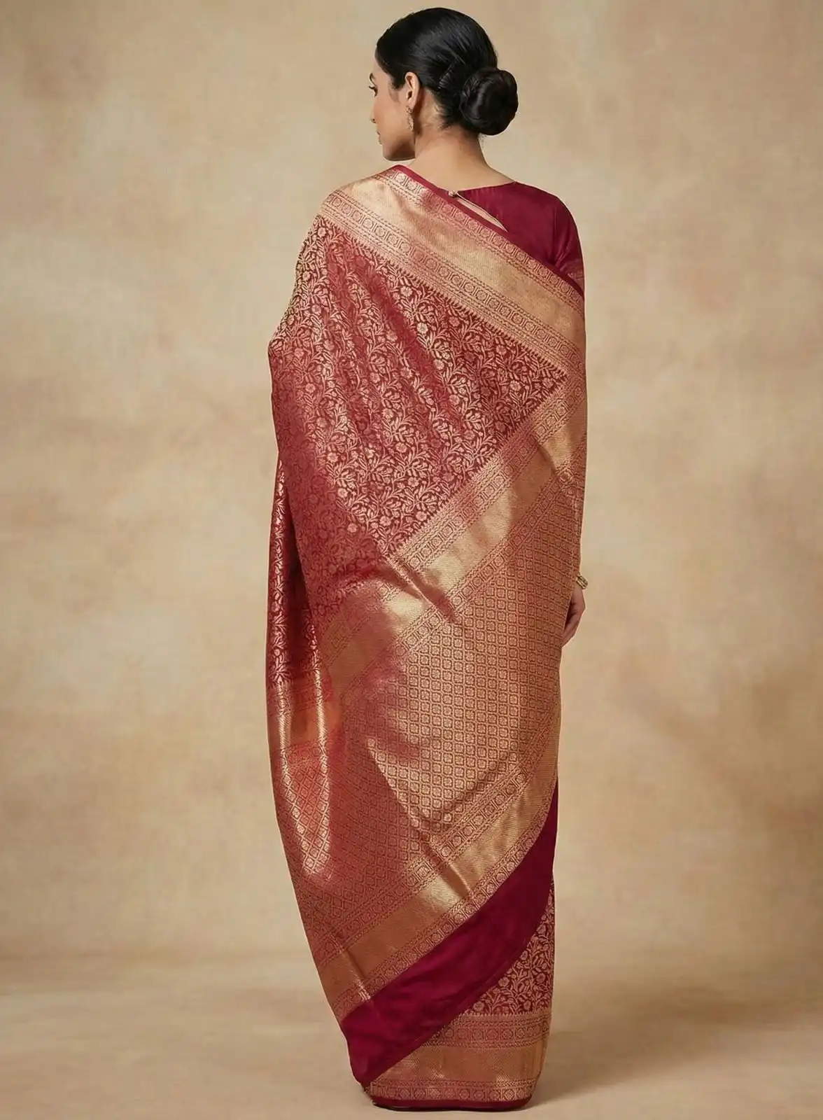 Maroon Lichi Silk All Over Border Work Saree | Sarees, Bollywood Sarees, Creative Sarees, Designer Sarees, Embroidered Sarees, Ethnic Saree, Modern Digital sarees, Party Wear Sarees