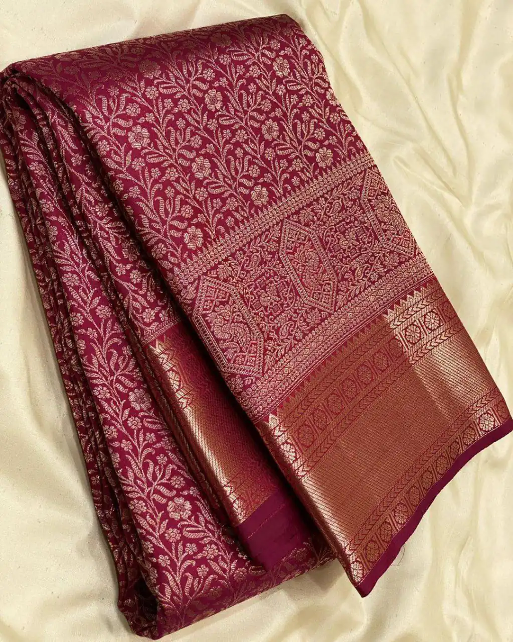 Maroon Lichi Silk All Over Border Work Saree | Sarees, Bollywood Sarees, Creative Sarees, Designer Sarees, Embroidered Sarees, Ethnic Saree, Modern Digital sarees, Party Wear Sarees