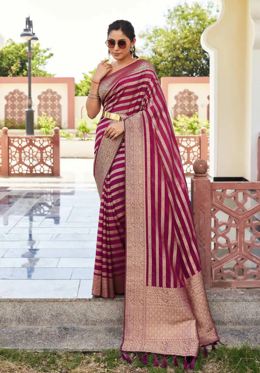 Maroon Lichi Silk Lace Border Work Saree | Sarees, Bollywood Sarees, Creative Sarees, Designer Sarees, Embroidered Sarees, Ethnic Saree, Modern Digital sarees, Party Wear Sarees