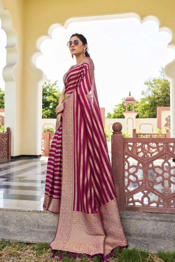 Maroon Lichi Silk Lace Border Work Saree | Sarees, Bollywood Sarees, Creative Sarees, Designer Sarees, Embroidered Sarees, Ethnic Saree, Modern Digital sarees, Party Wear Sarees