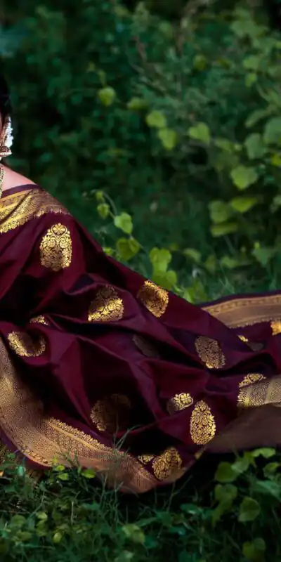 Maroon Lichi Silk Saree | Sarees, Bollywood Sarees, Creative Sarees, Designer Sarees, Embroidered Sarees, Ethnic Saree, Modern Digital sarees, Party Wear Sarees