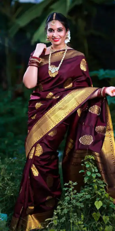 Maroon Lichi Silk Saree | Sarees, Bollywood Sarees, Creative Sarees, Designer Sarees, Embroidered Sarees, Ethnic Saree, Modern Digital sarees, Party Wear Sarees