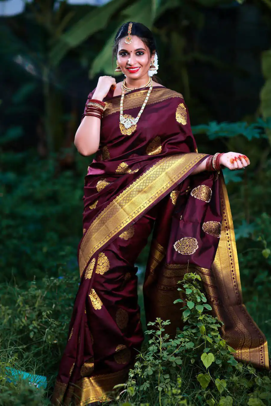 Maroon Lichi Silk Saree | Sarees, Bollywood Sarees, Creative Sarees, Designer Sarees, Embroidered Sarees, Ethnic Saree, Modern Digital sarees, Party Wear Sarees
