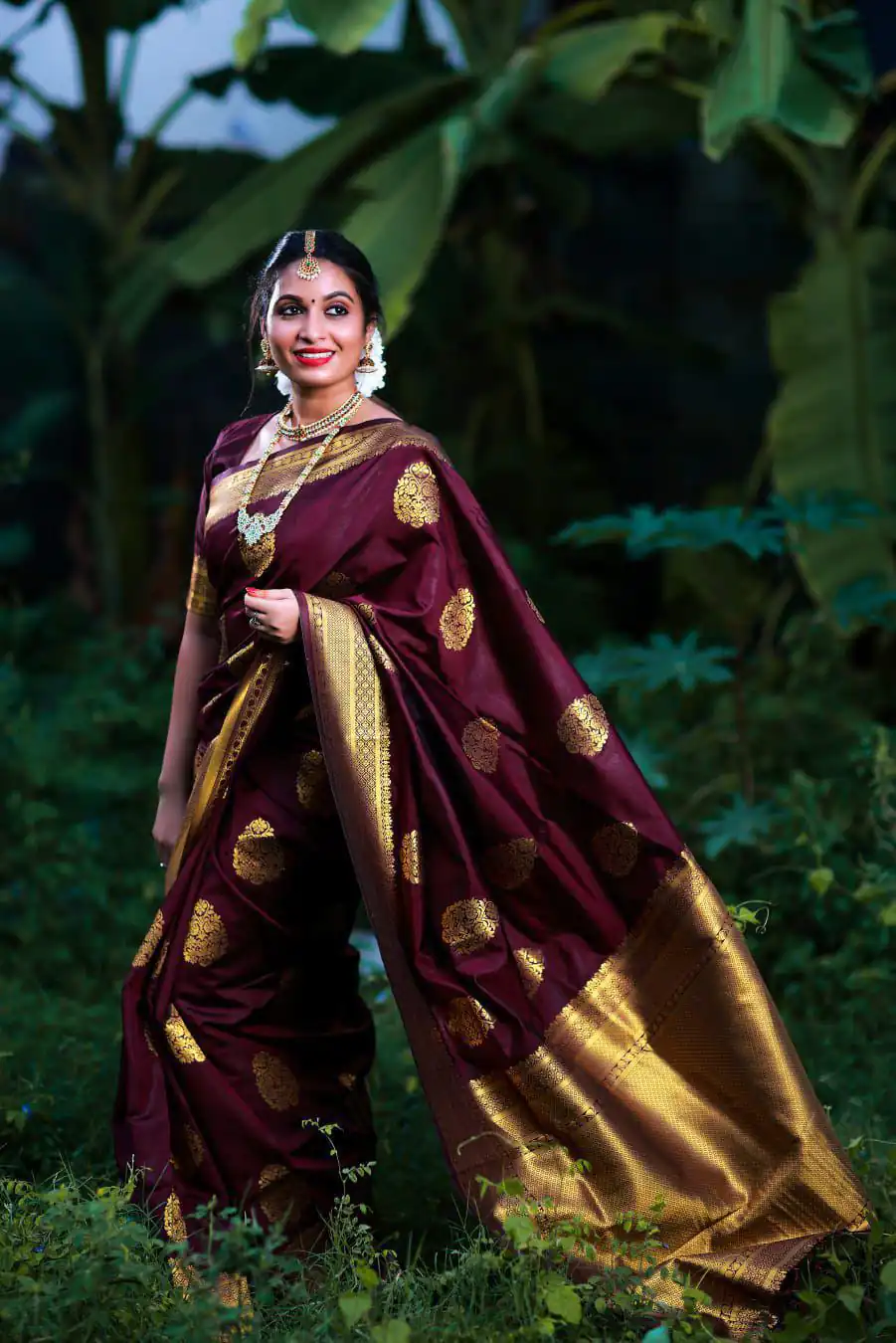 Maroon Lichi Silk Saree | Sarees, Bollywood Sarees, Creative Sarees, Designer Sarees, Embroidered Sarees, Ethnic Saree, Modern Digital sarees, Party Wear Sarees