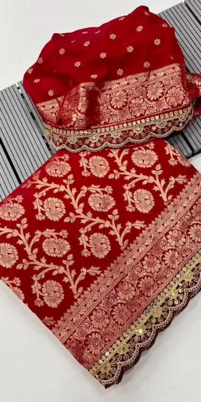 Maroon Litchi Silk Embroidery Lace Work Saree | Sarees, Bollywood Sarees, Creative Sarees, Designer Sarees, Embroidered Sarees, Ethnic Saree, Modern Digital sarees, Party Wear Sarees