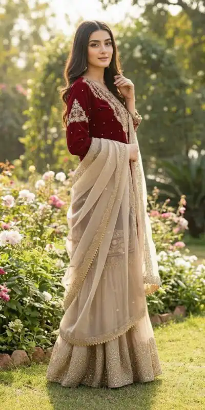 Maroon Organza Silk Embroidery Lace Work Salwar Suit | Jump Suits, Salwar suit, Casual Suits, Creative suits, Designer Suits, Palazzo Suits, Party Wear Suits, Patiala Suits, Straight Suits