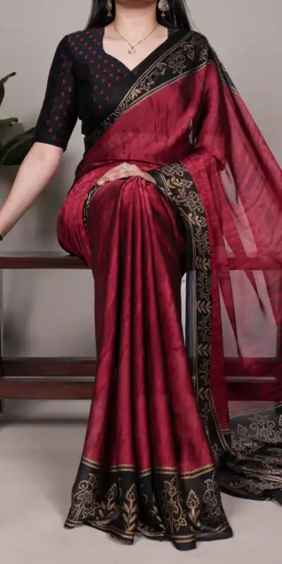 Maroon Rangoli Silk Printed Saree | Sarees, Bollywood Sarees, Creative Sarees, Designer Sarees, Embroidered Sarees, Ethnic Saree, Modern Digital sarees, Party Wear Sarees